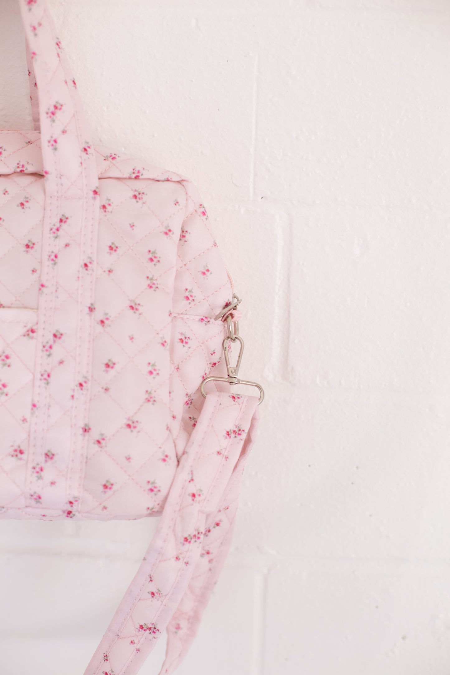 Dakota Baby Pink Floral Weekender Bag