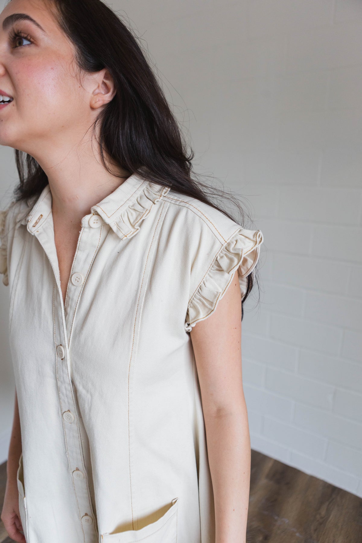 Natural Camel Denim Dress