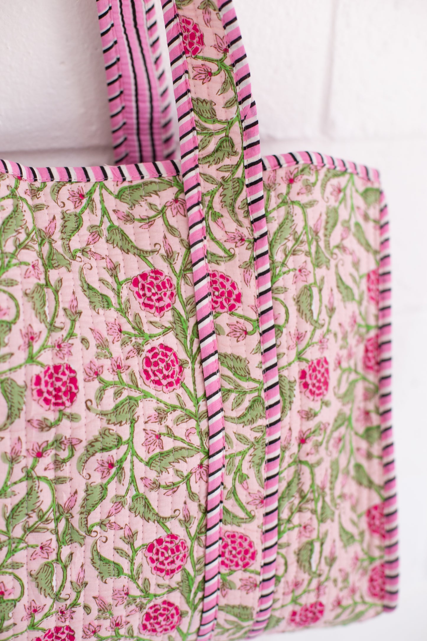 Claire Pink Floral Patterned Tote Bag