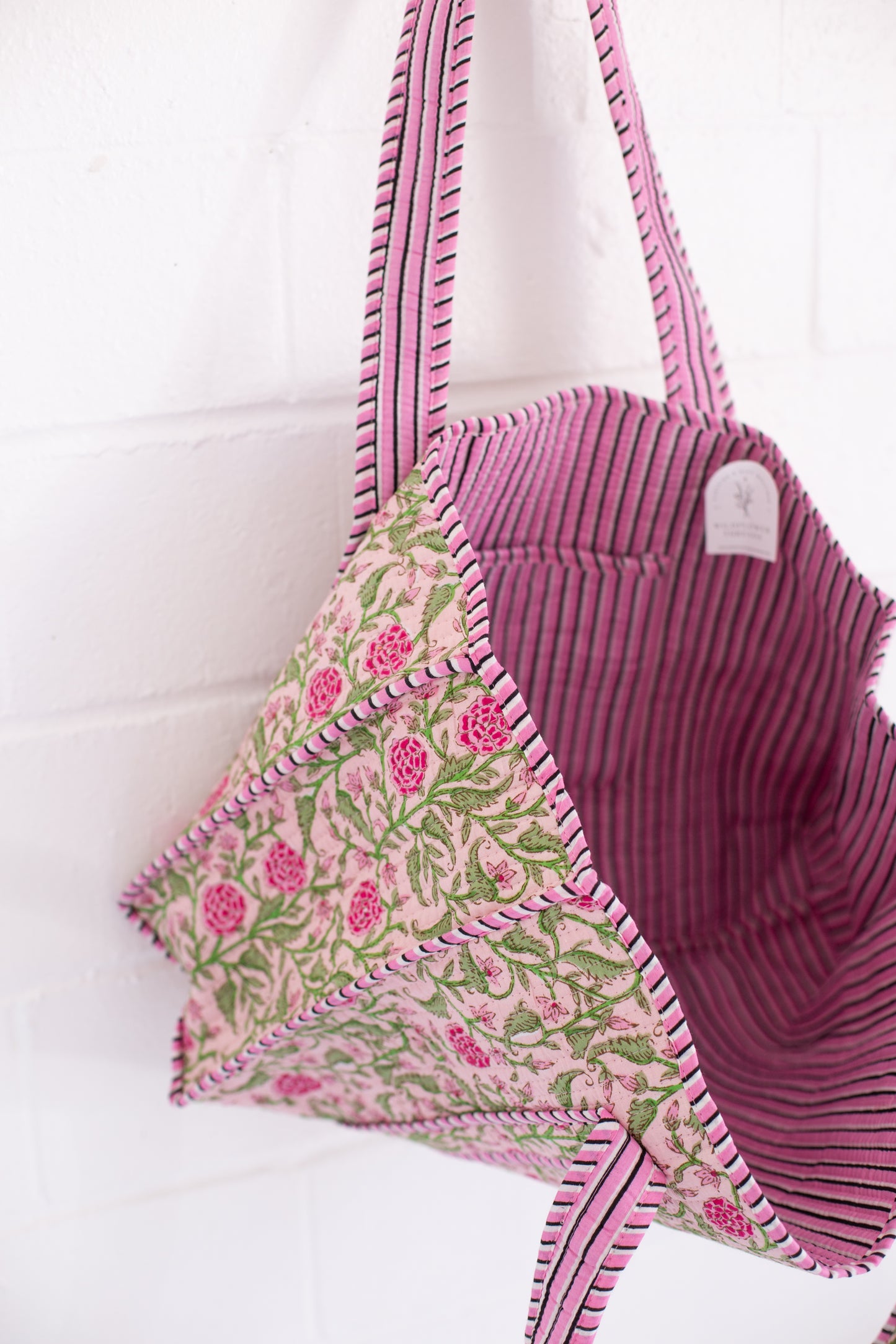 Claire Pink Floral Patterned Tote Bag