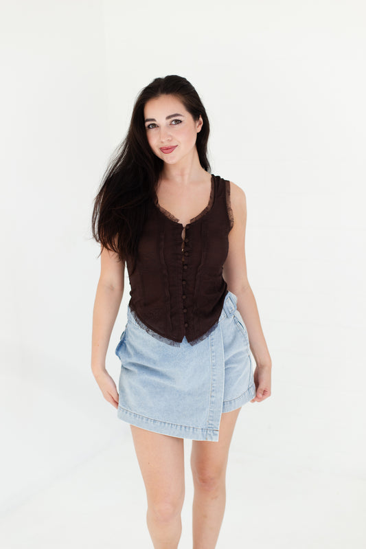 Medium Washed Denim Skort