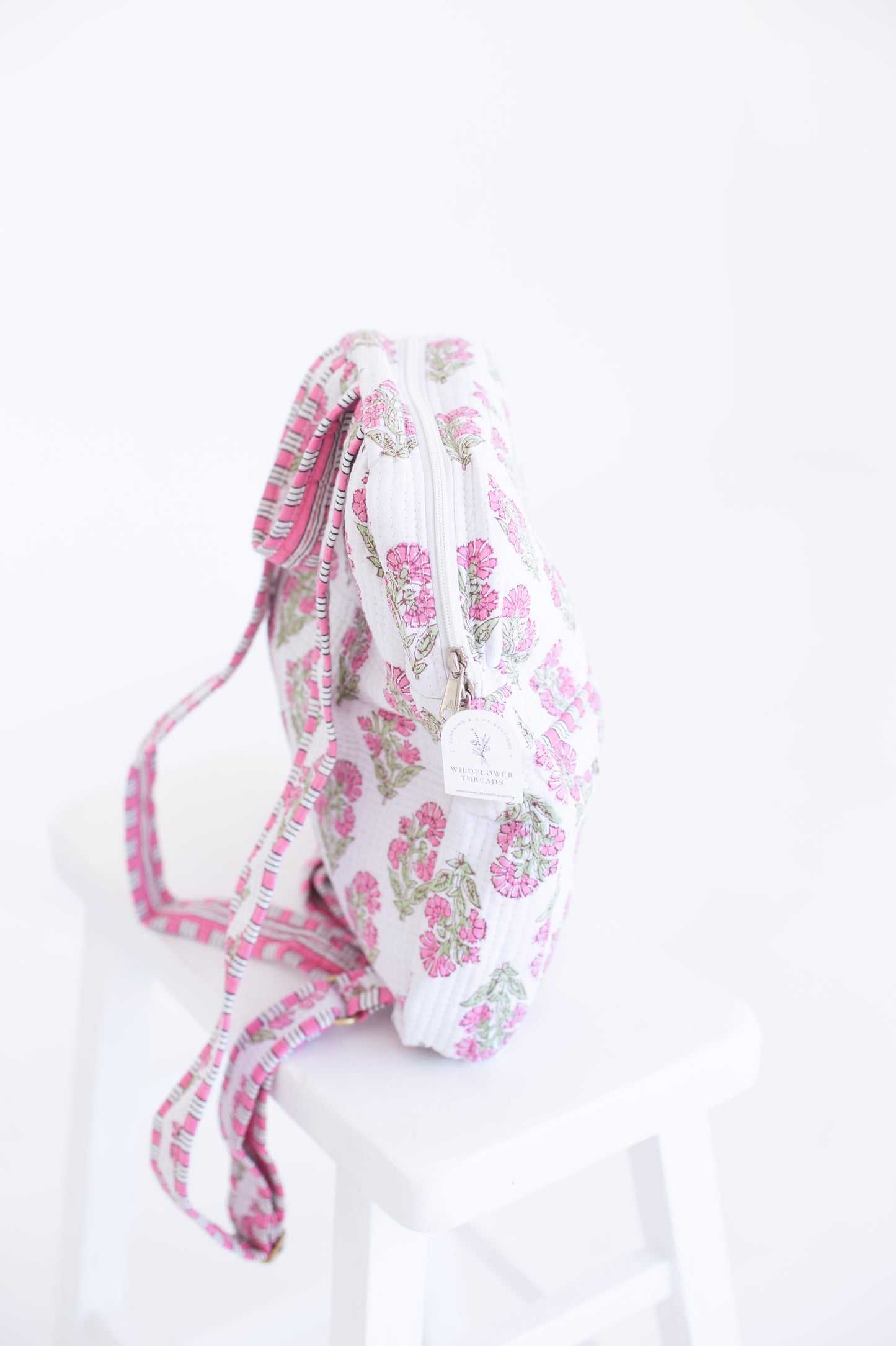 Cassie Pink Floral Print Backpack