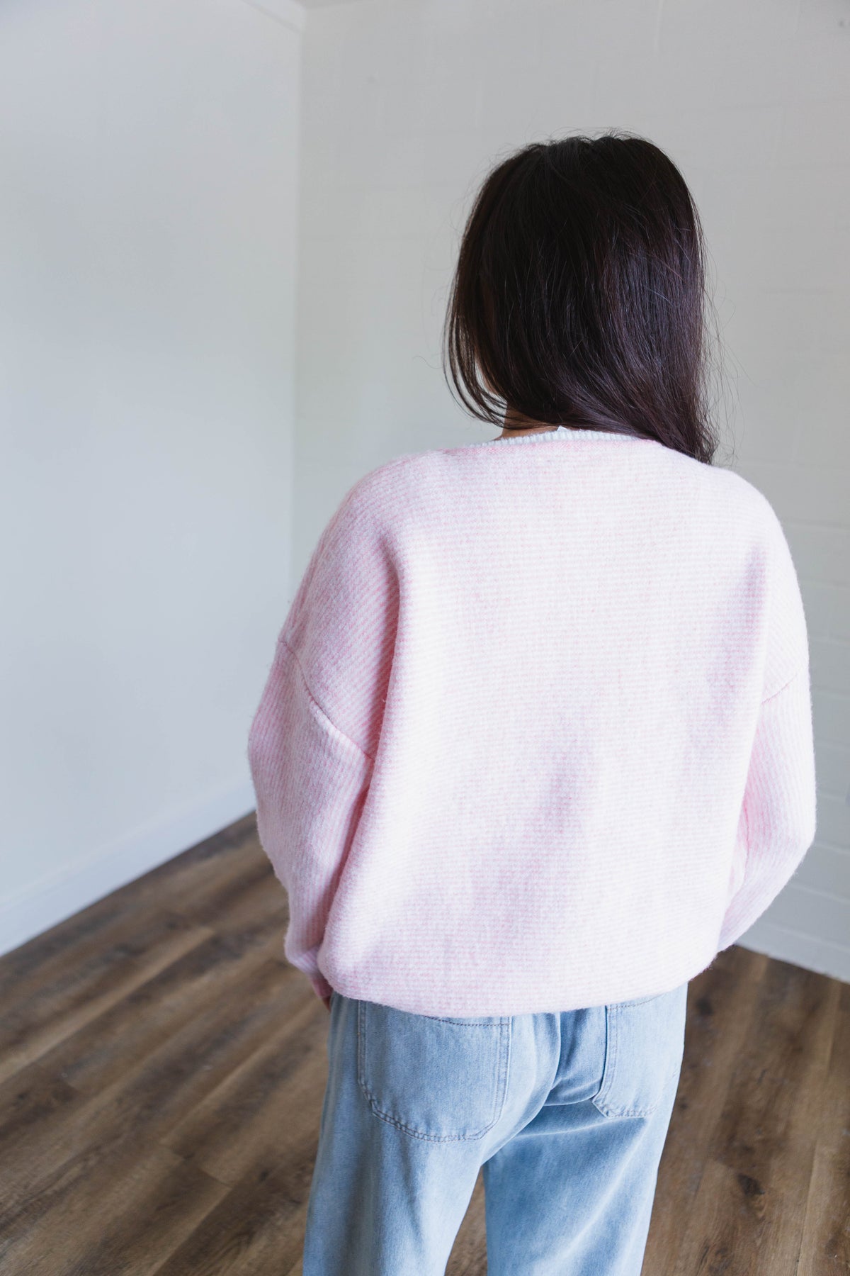 Pink & White Striped Sweater