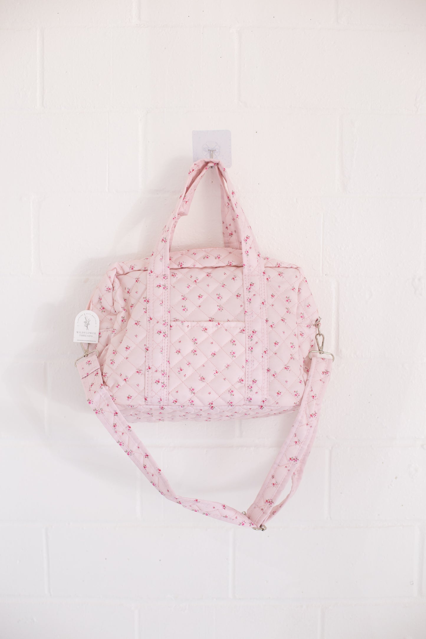 Dakota Baby Pink Floral Weekender Bag