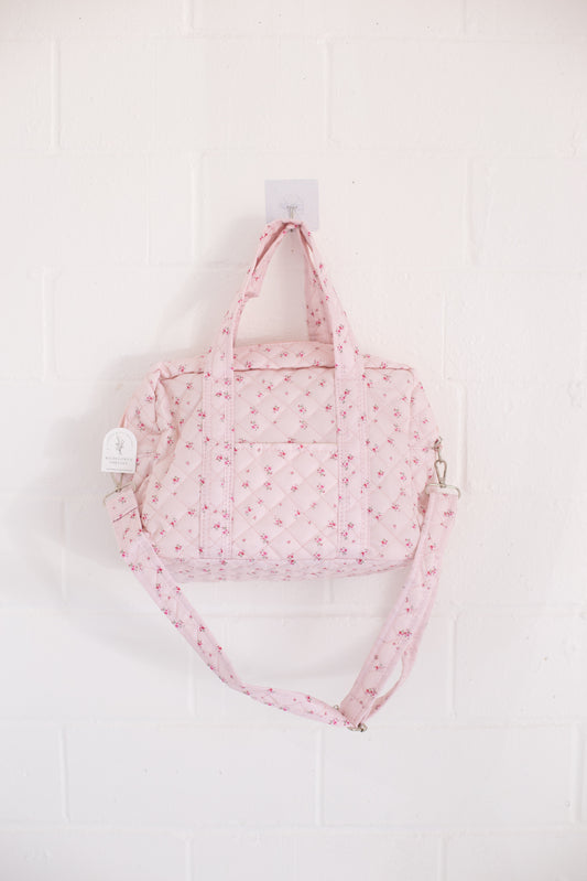 Dakota Baby Pink Floral Weekender Bag