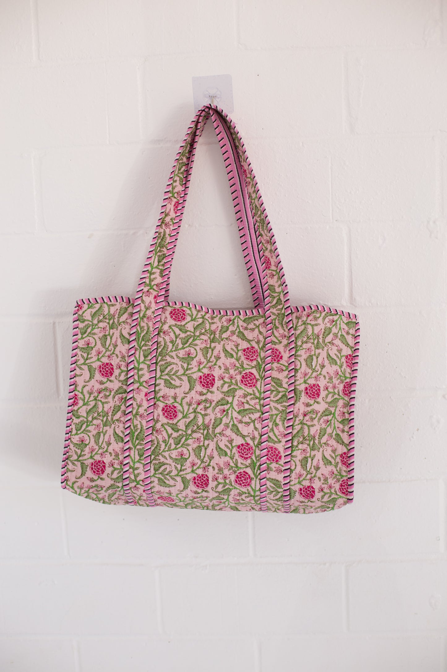 Claire Pink Floral Patterned Tote Bag