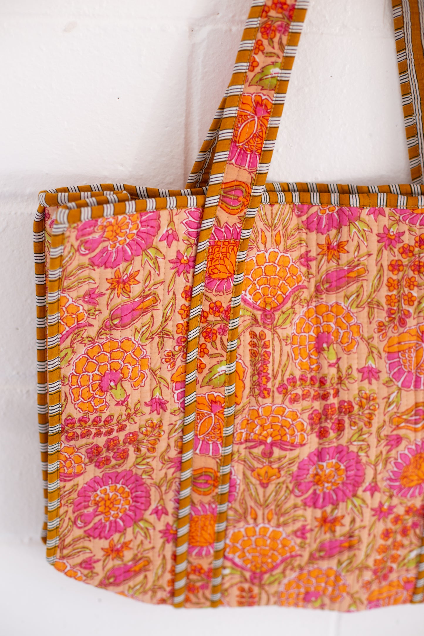 Rue Orange Floral Patterned Tote