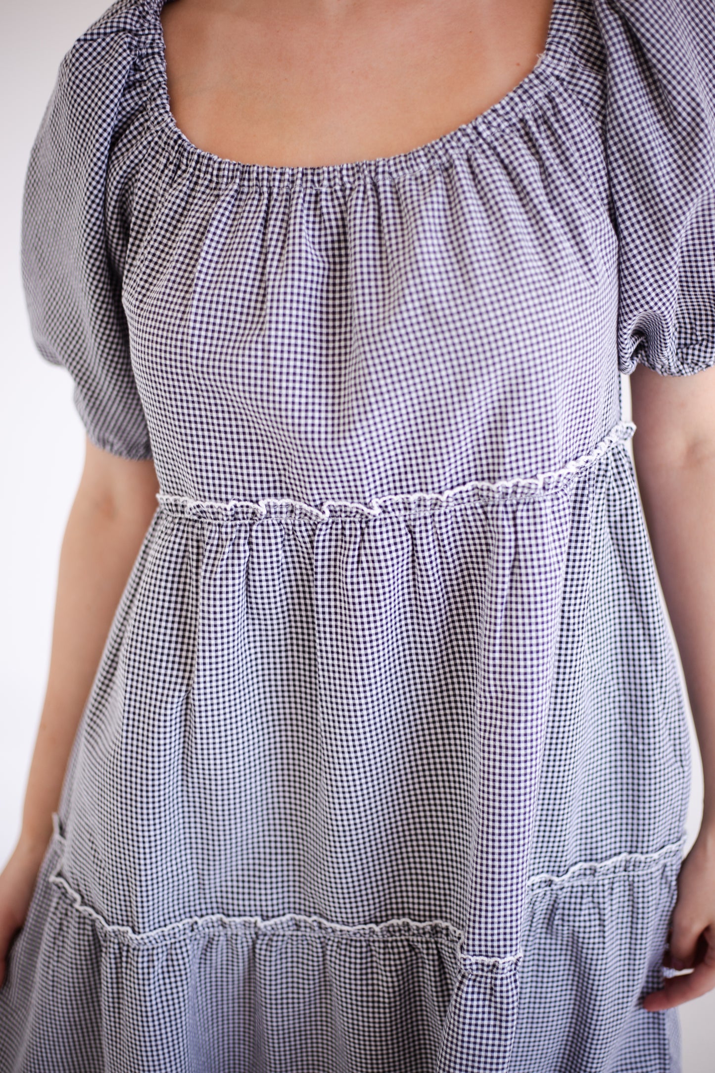 Gingham Tiered Midi Dress