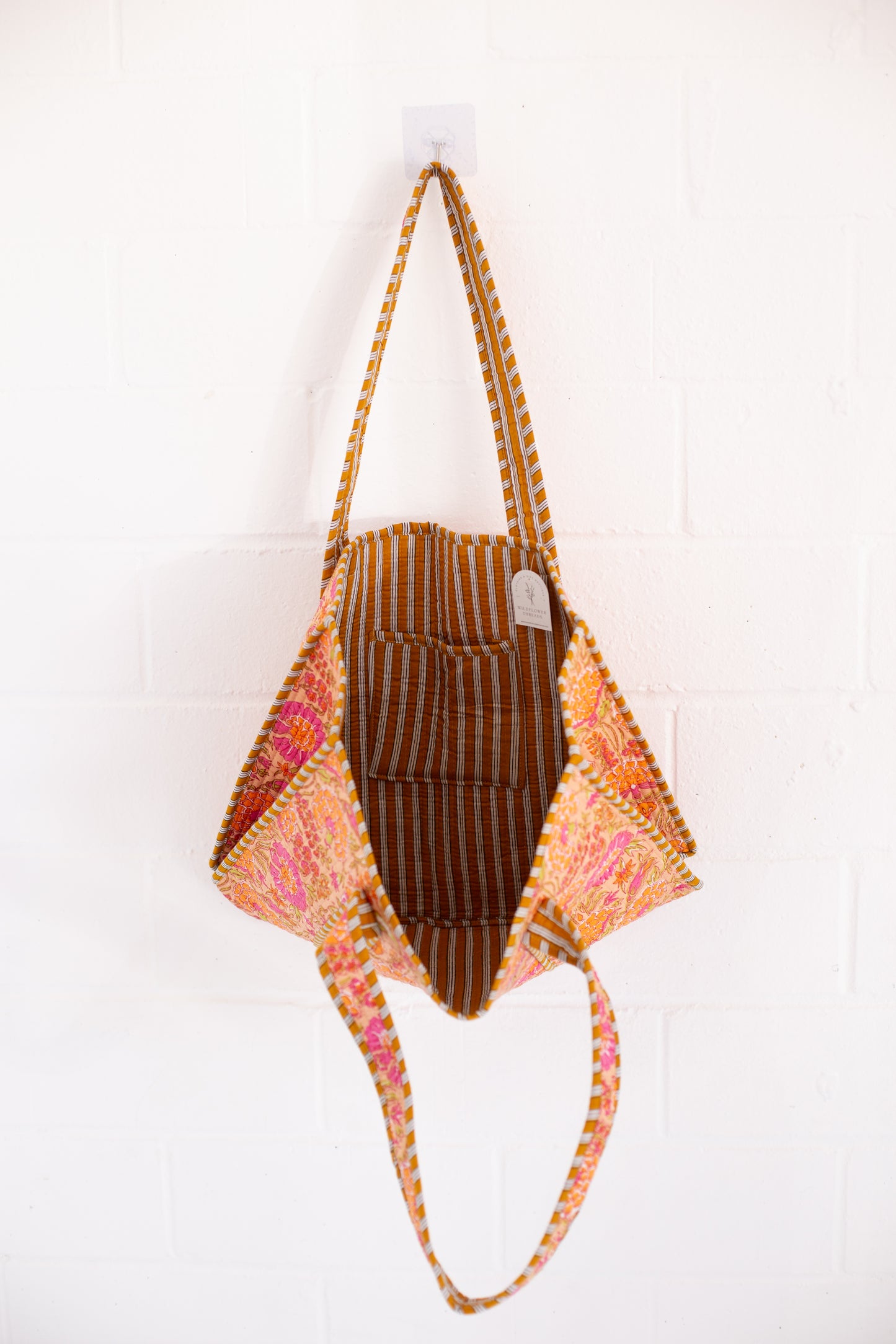 Rue Orange Floral Patterned Tote