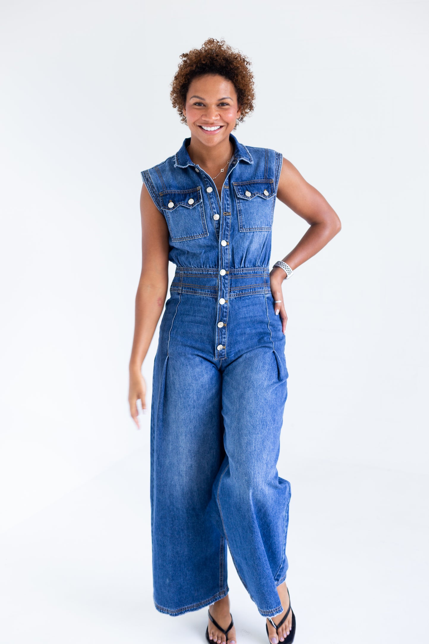 Denim Sleeveless Shirt Jumper