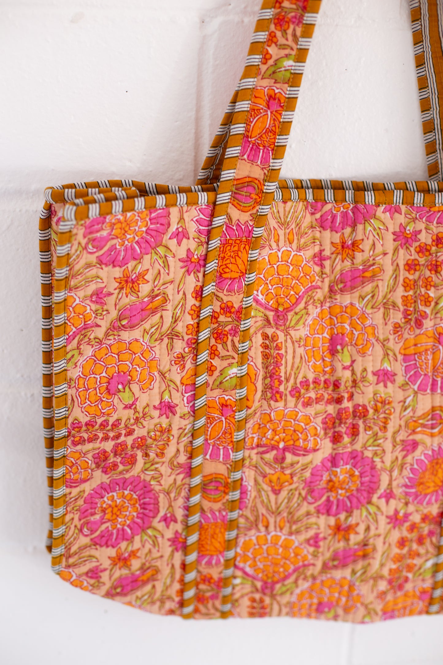 Rue Orange Floral Patterned Tote