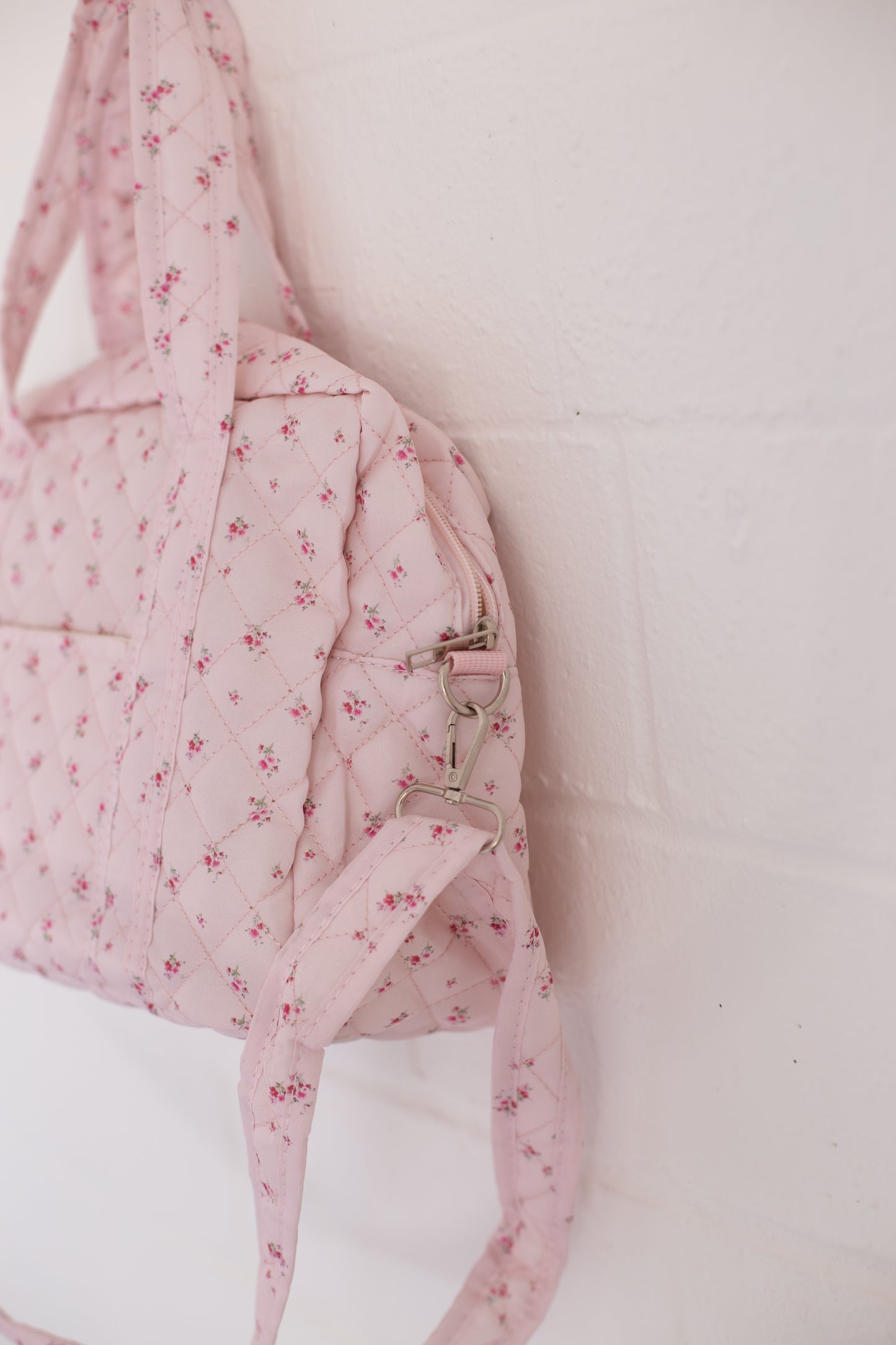 Dakota Baby Pink Floral Weekender Bag