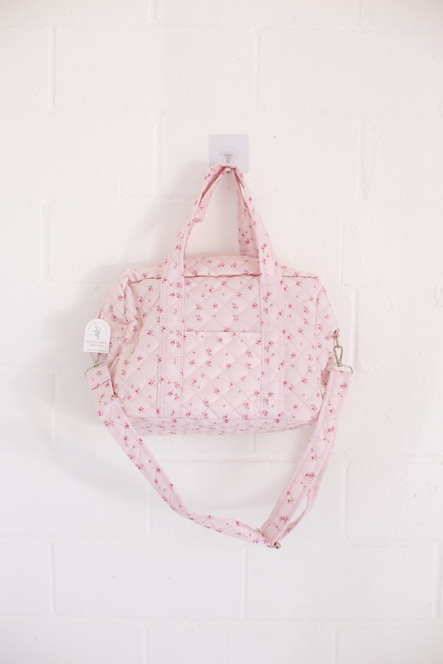 Dakota Baby Pink Floral Weekender Bag