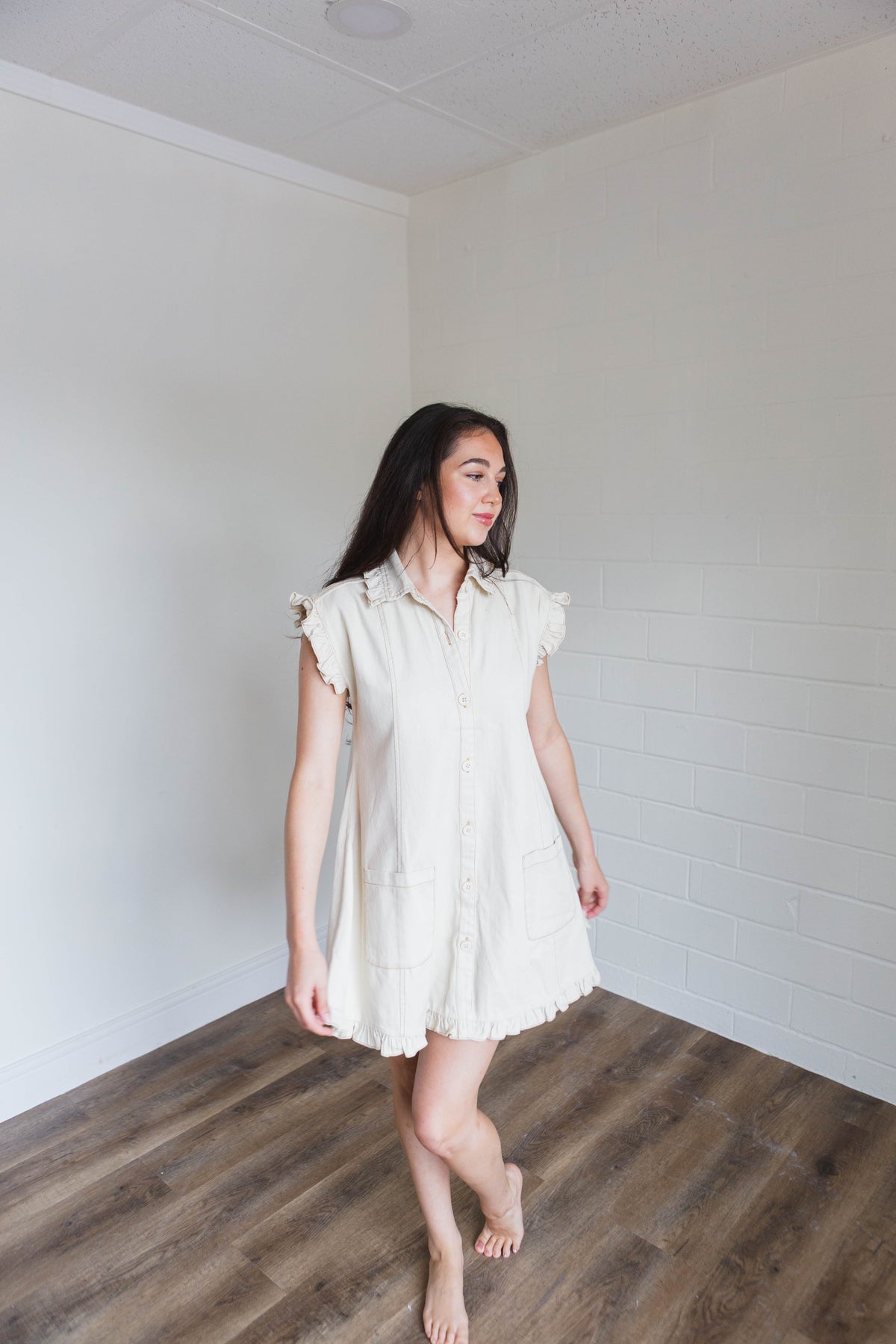 Natural Camel Denim Dress