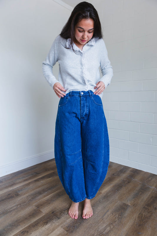 Dark Denim Barrel Jeans