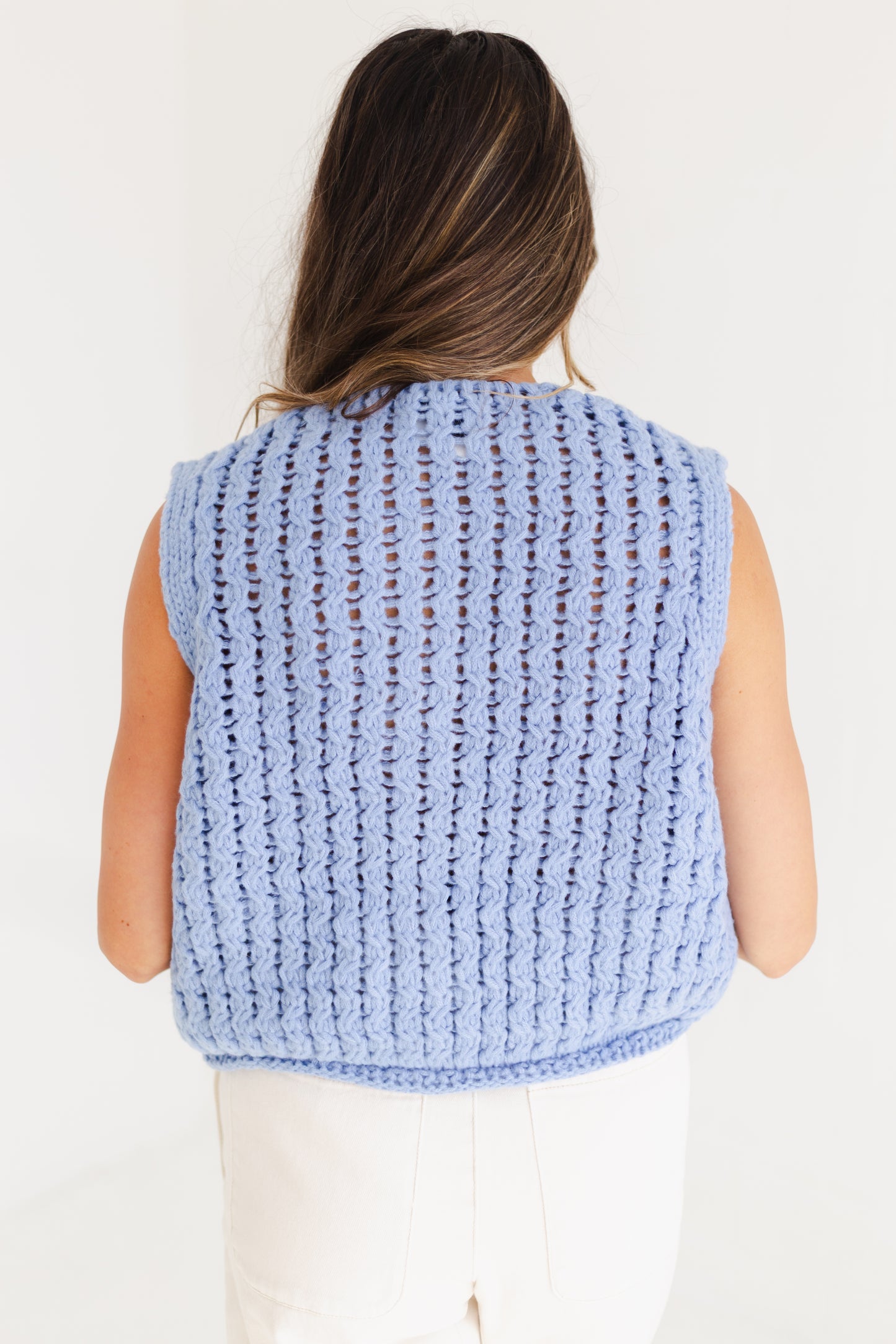 Periwinkle Blue Chunky Knit Vest