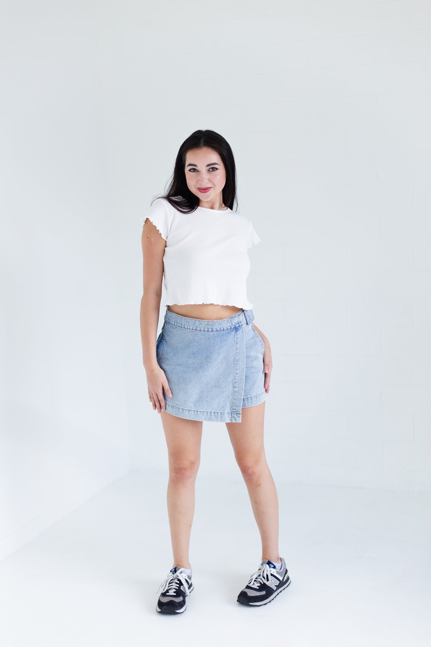 White Mini Waffle Short Sleeve