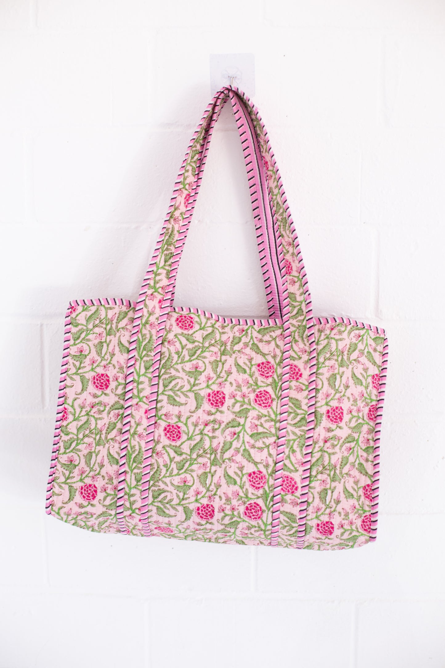 Claire Pink Floral Patterned Tote Bag