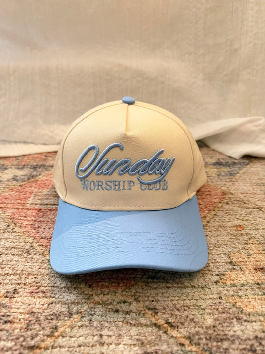 Sunday Worship Club Blue Ball Cap