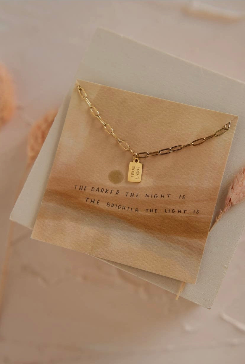 True Light Mini Tag Necklace | Christian Jewelry