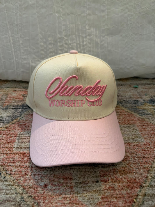 Sunday Worship Club Pink Ball Cap