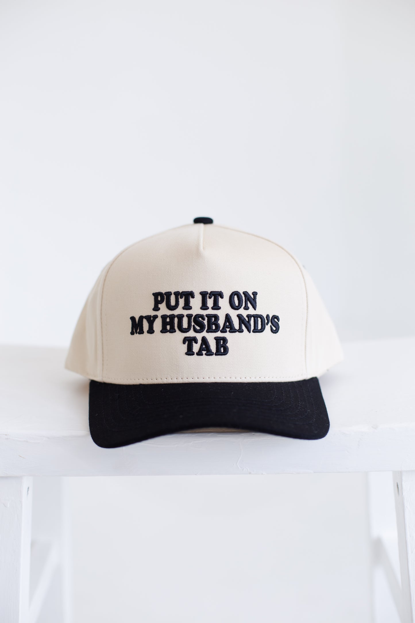 Put it on my Husbands Tab Ball Cap