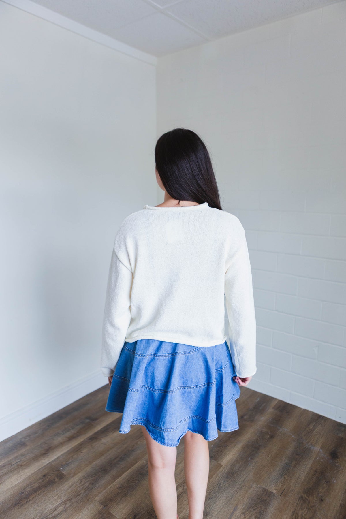 Cream Lightweight Long sleeve Button Front Cardigan