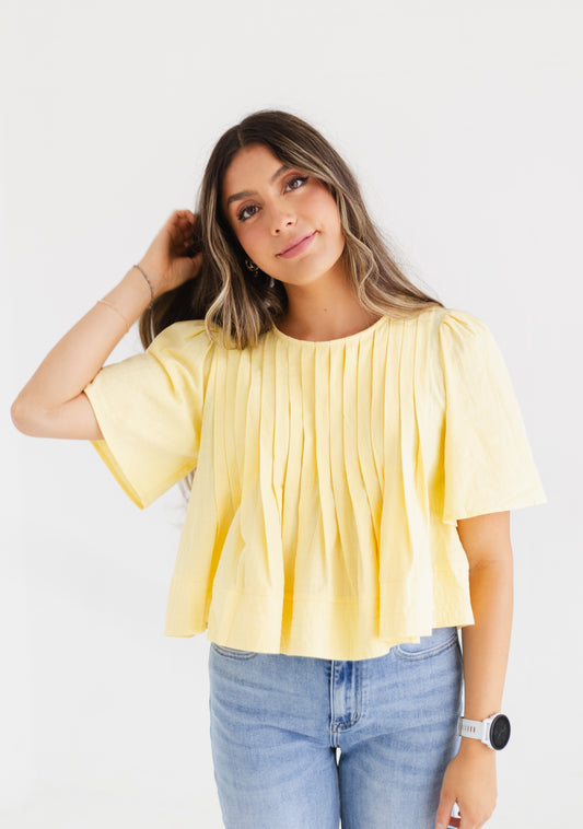 Butter Flutter Sleeve Pintuck Blouse