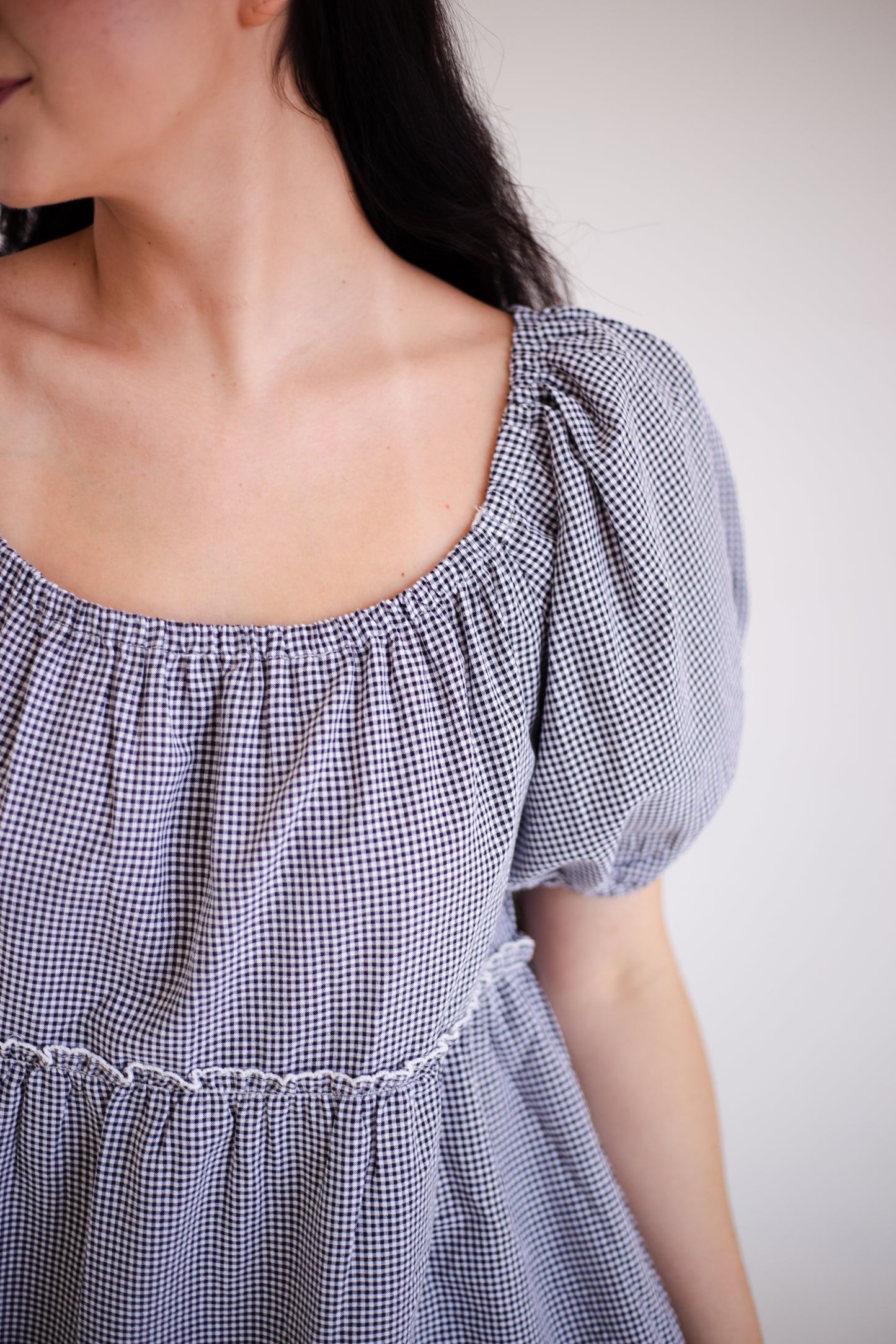 Gingham Tiered Midi Dress