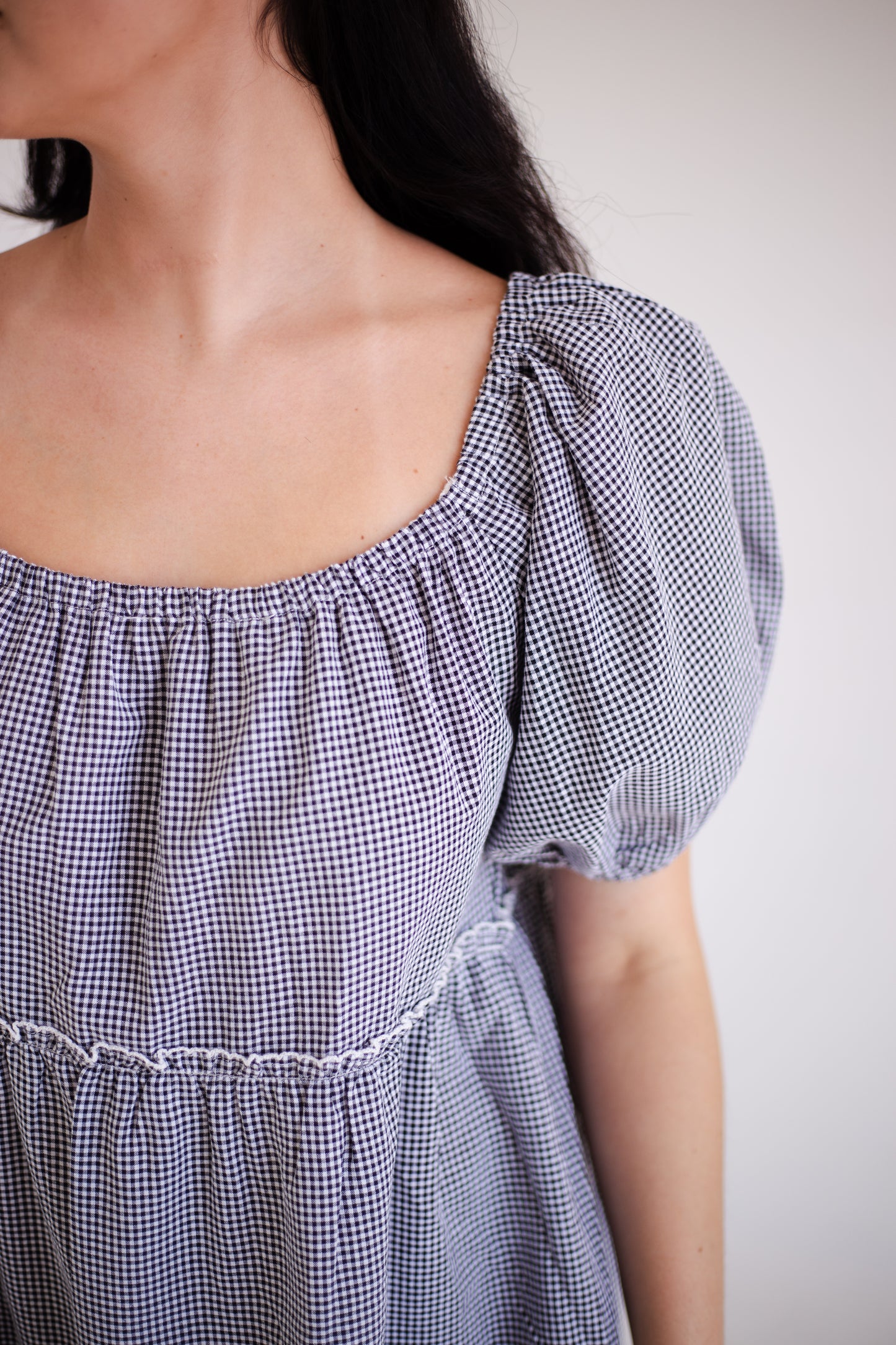 Gingham Tiered Midi Dress