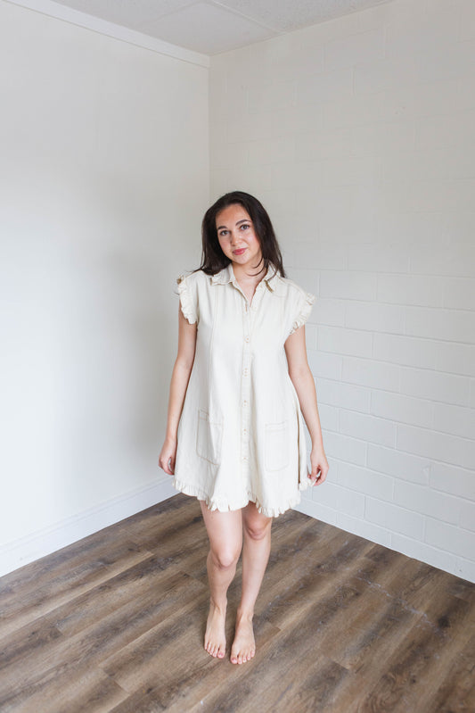 Natural Camel Denim Dress