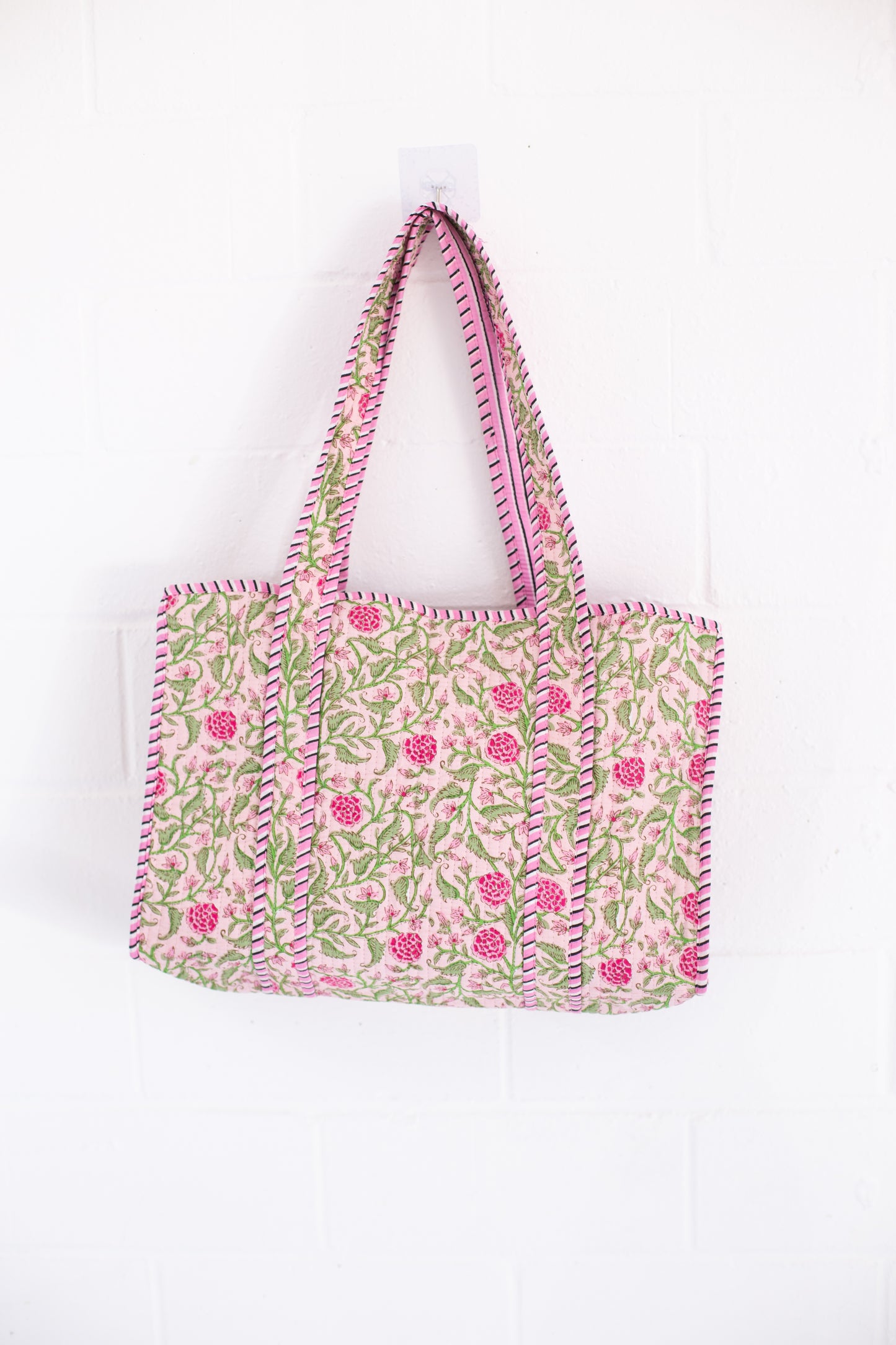 Claire Pink Floral Patterned Tote Bag