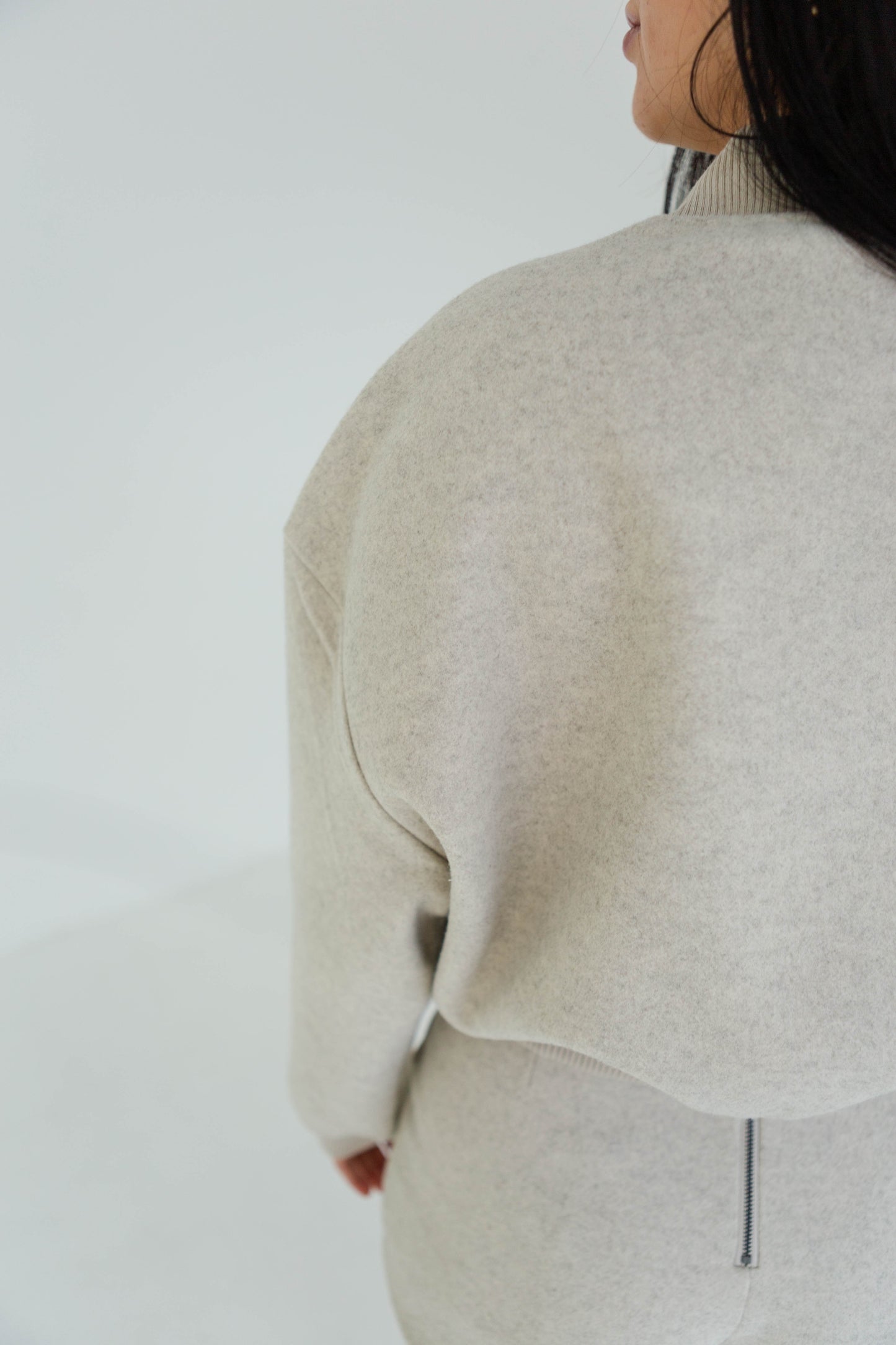 Oatmeal Semi Casual Bomber Jacket