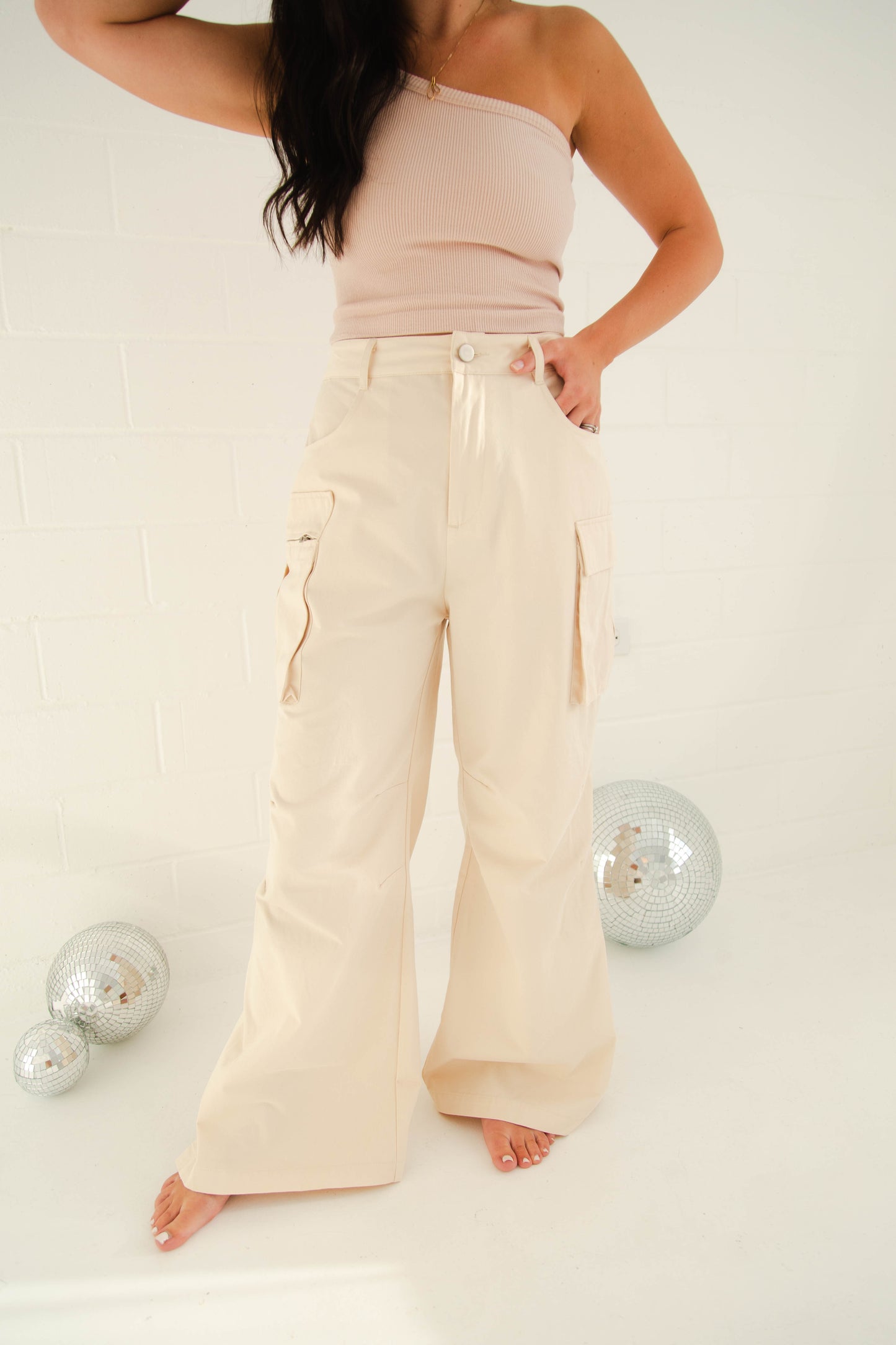 The Harper Chambray Cargo Pants