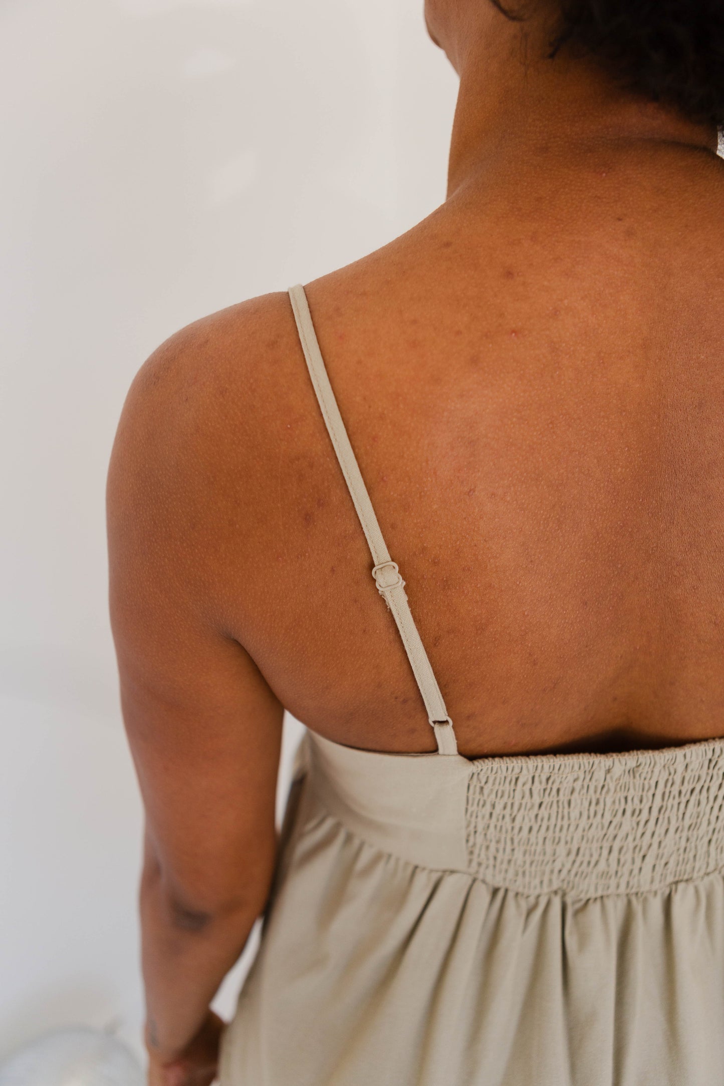 Olive Cami Button Up Tiered Dress