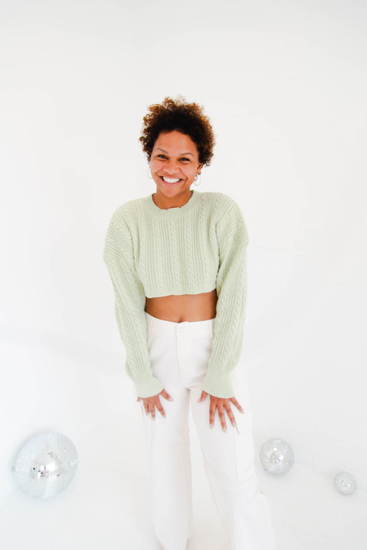 Apple Mint Cropped Sweater