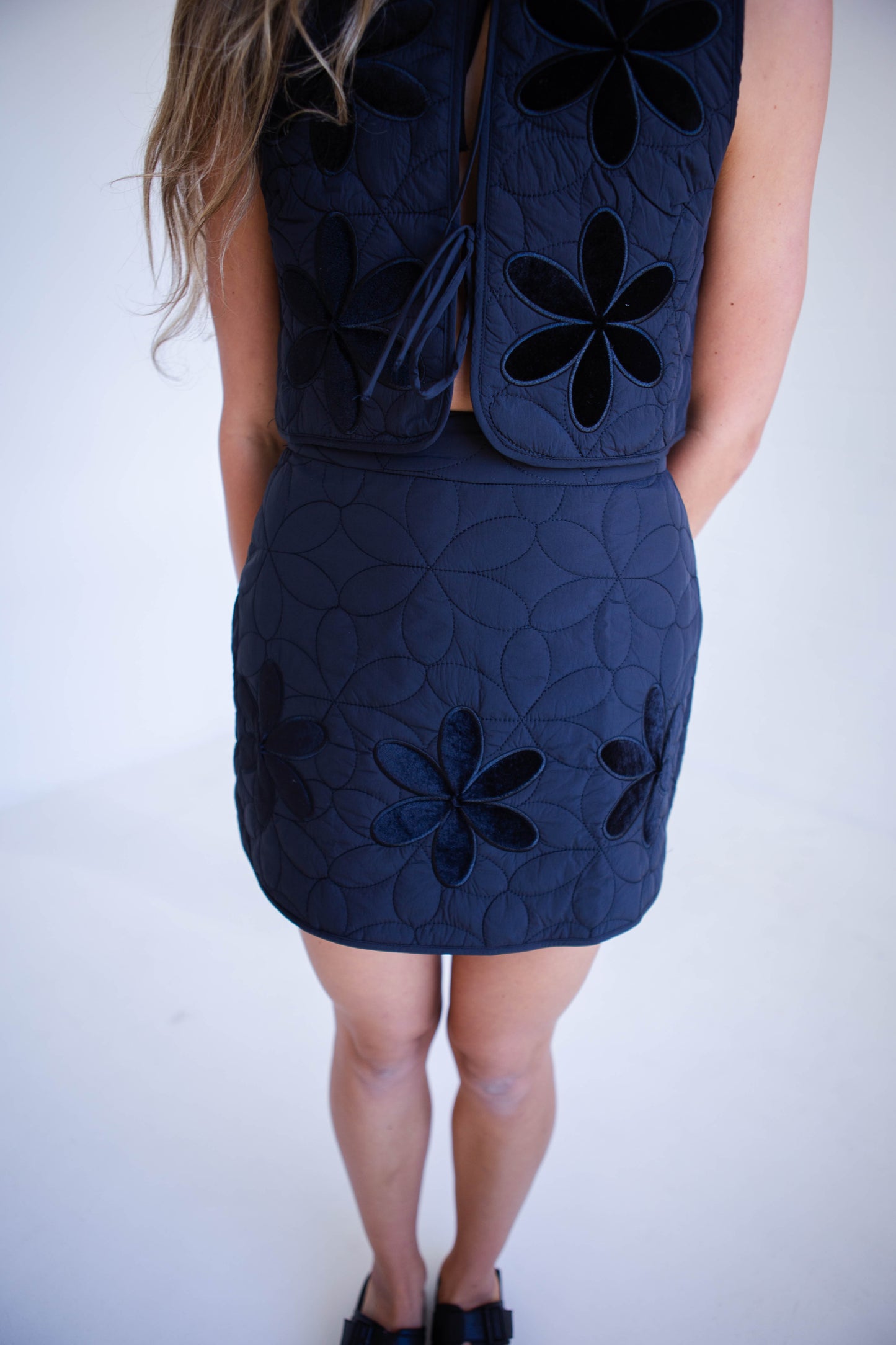 Black Quilted Patch Embroidery Set