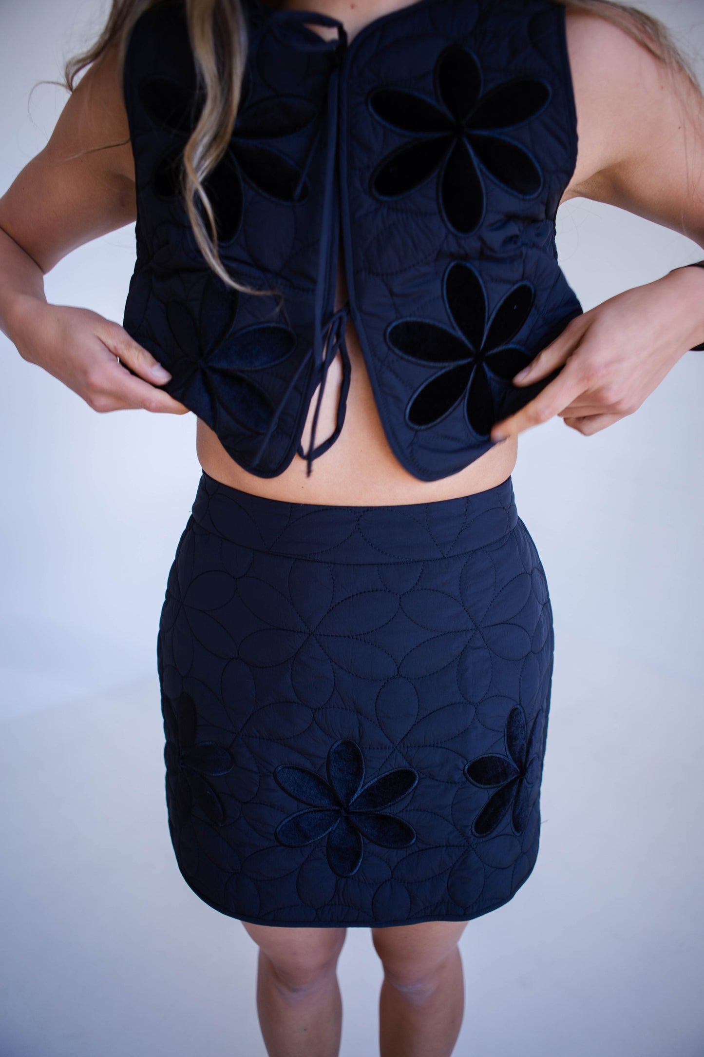 Black Quilted Patch Embroidery Set