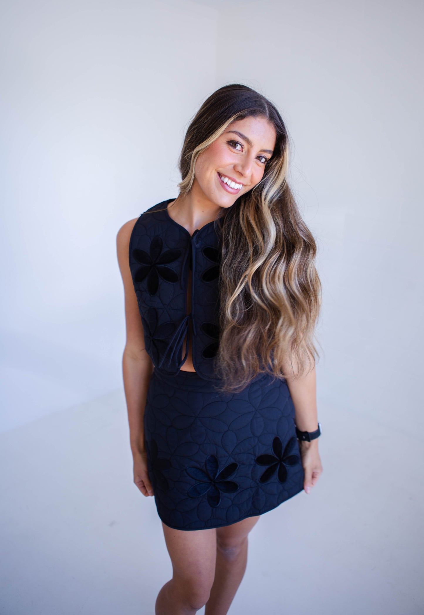 Black Quilted Patch Embroidery Set