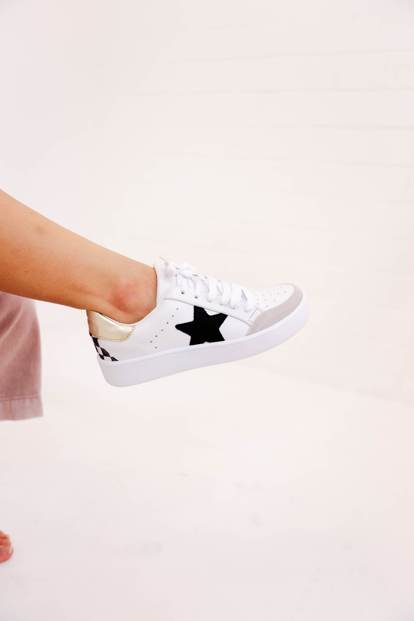 Miel Black & White Checkered Sneaks