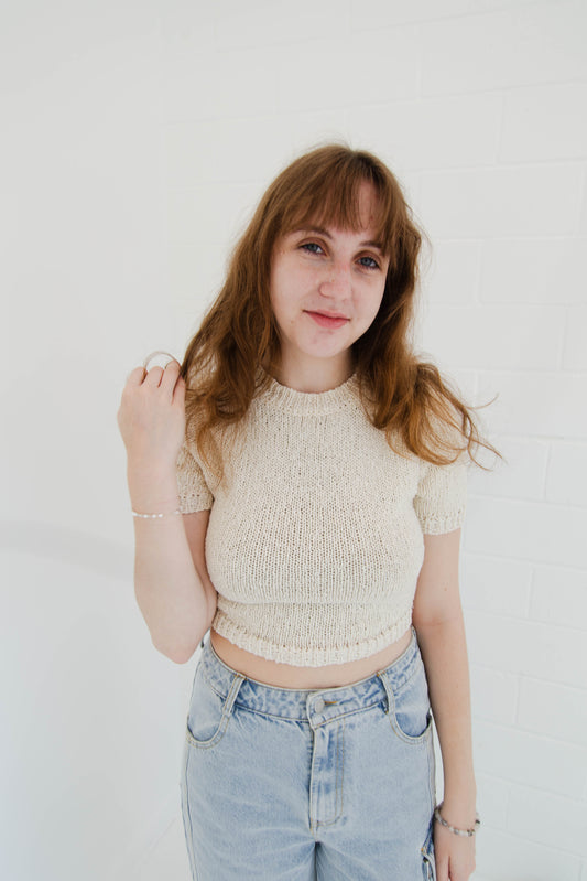 Ivory Boucle Knit Top
