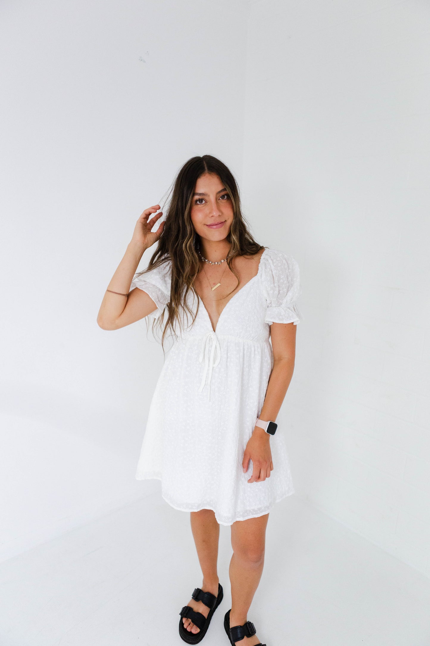 Ivory Eyelet Mini Dress