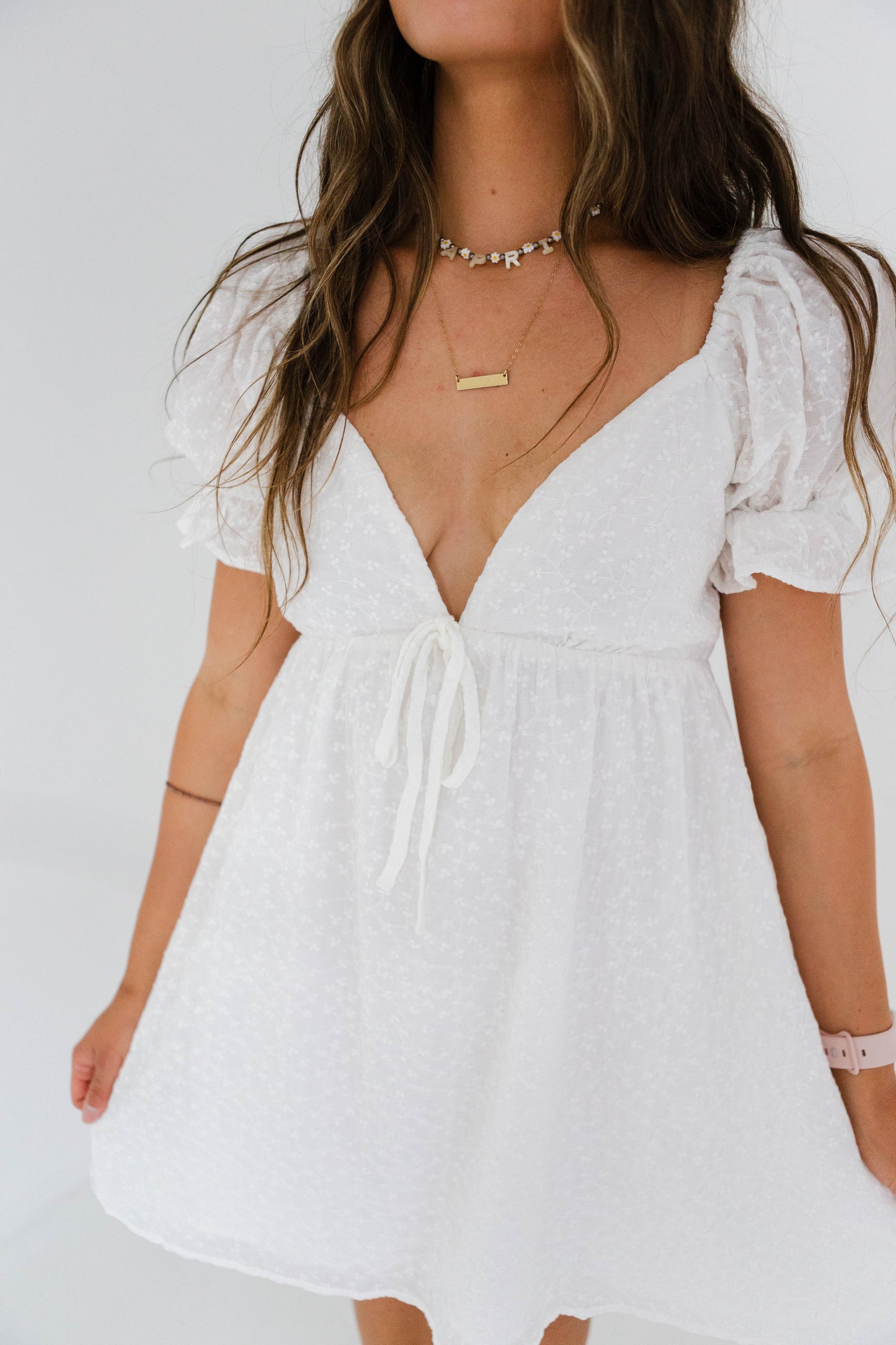 Ivory Eyelet Mini Dress