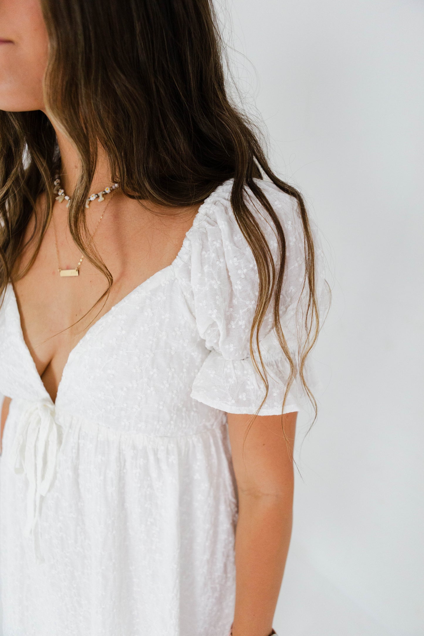 Ivory Eyelet Mini Dress