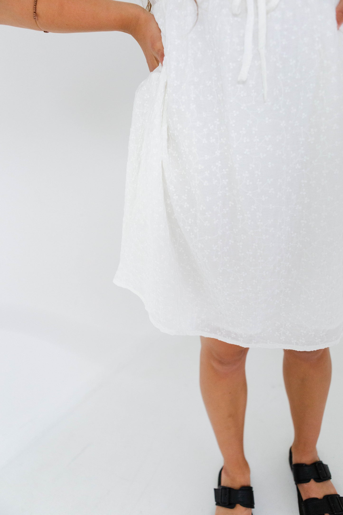 Ivory Eyelet Mini Dress