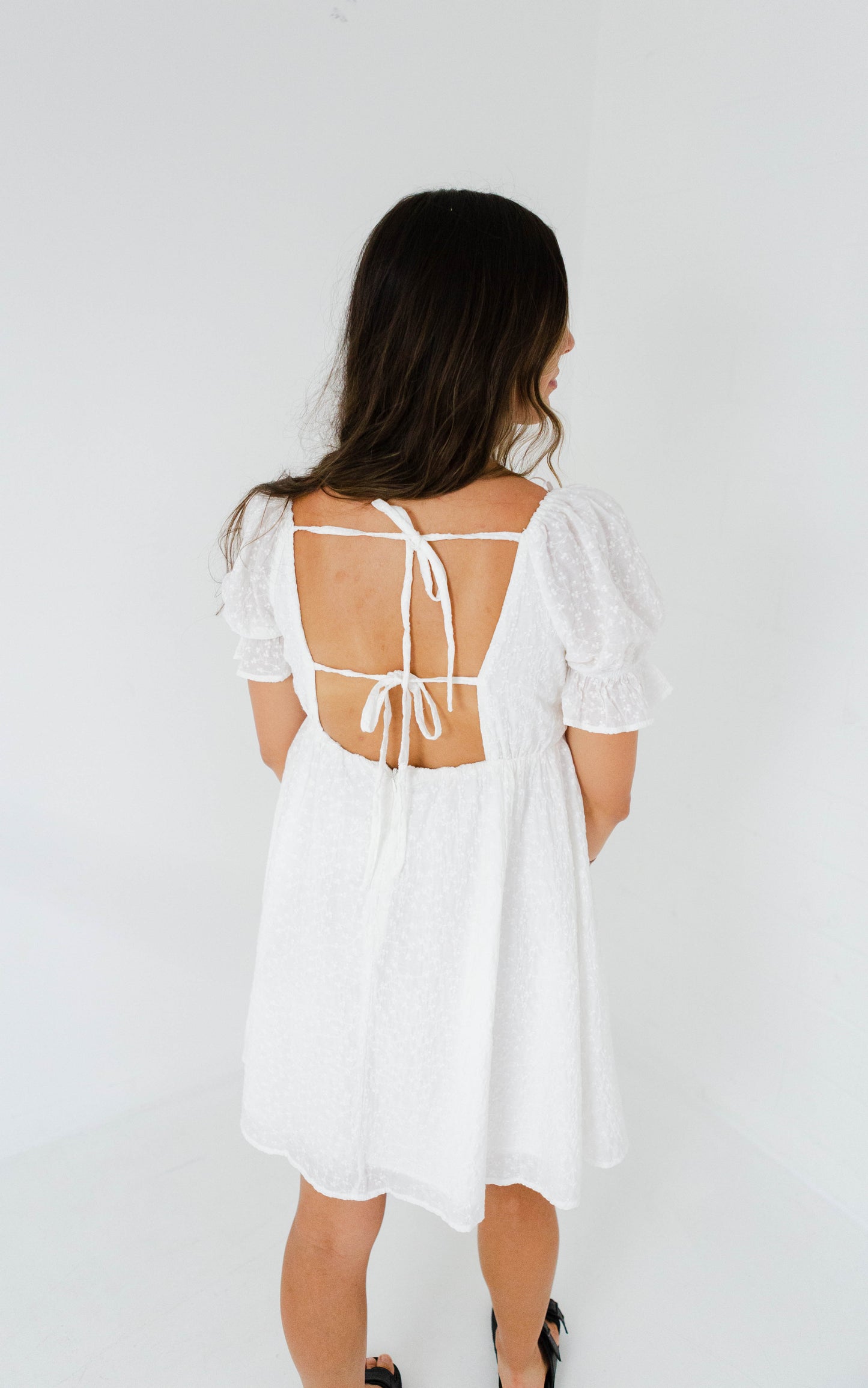 Ivory Eyelet Mini Dress