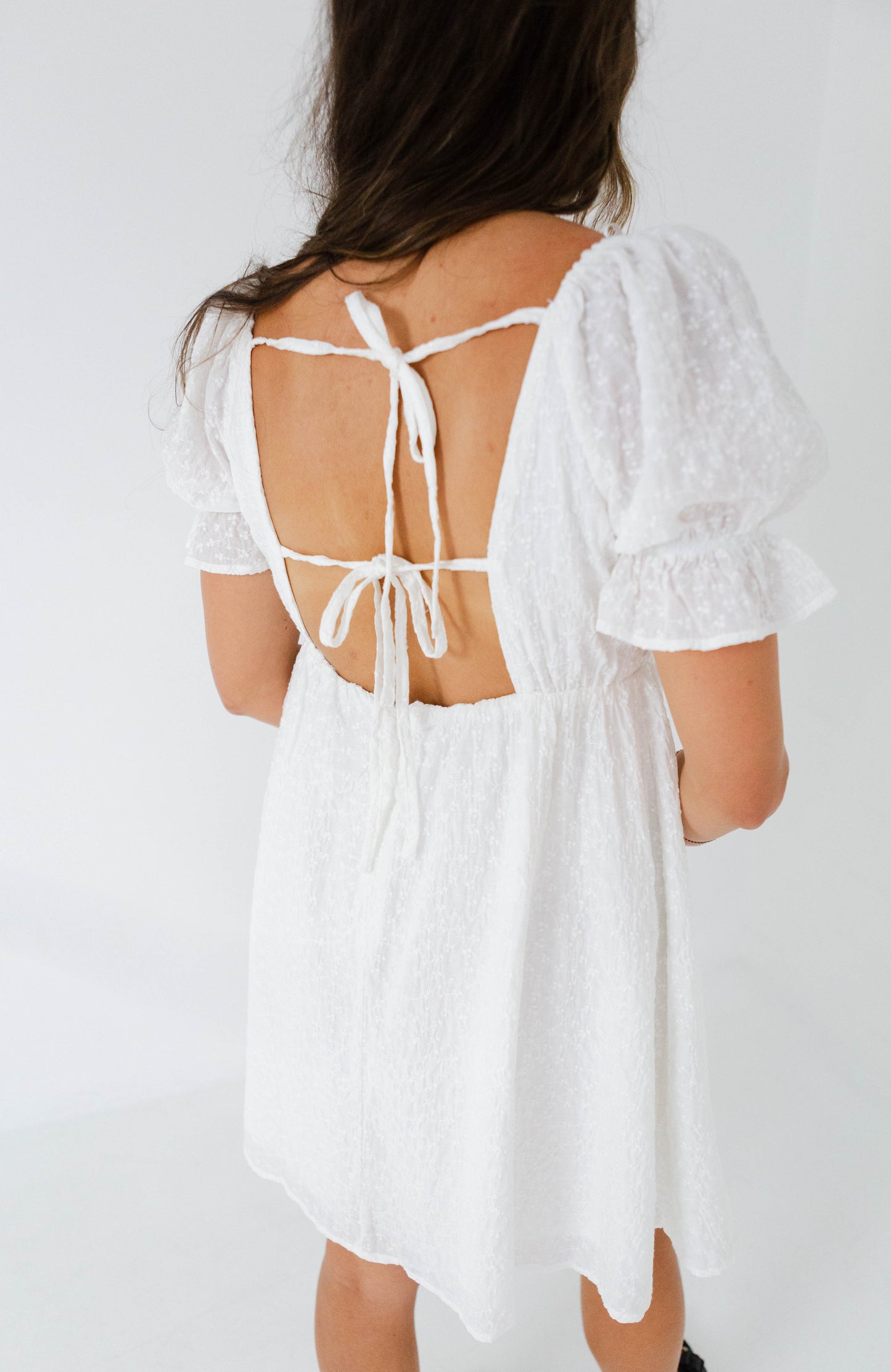 Ivory Eyelet Mini Dress