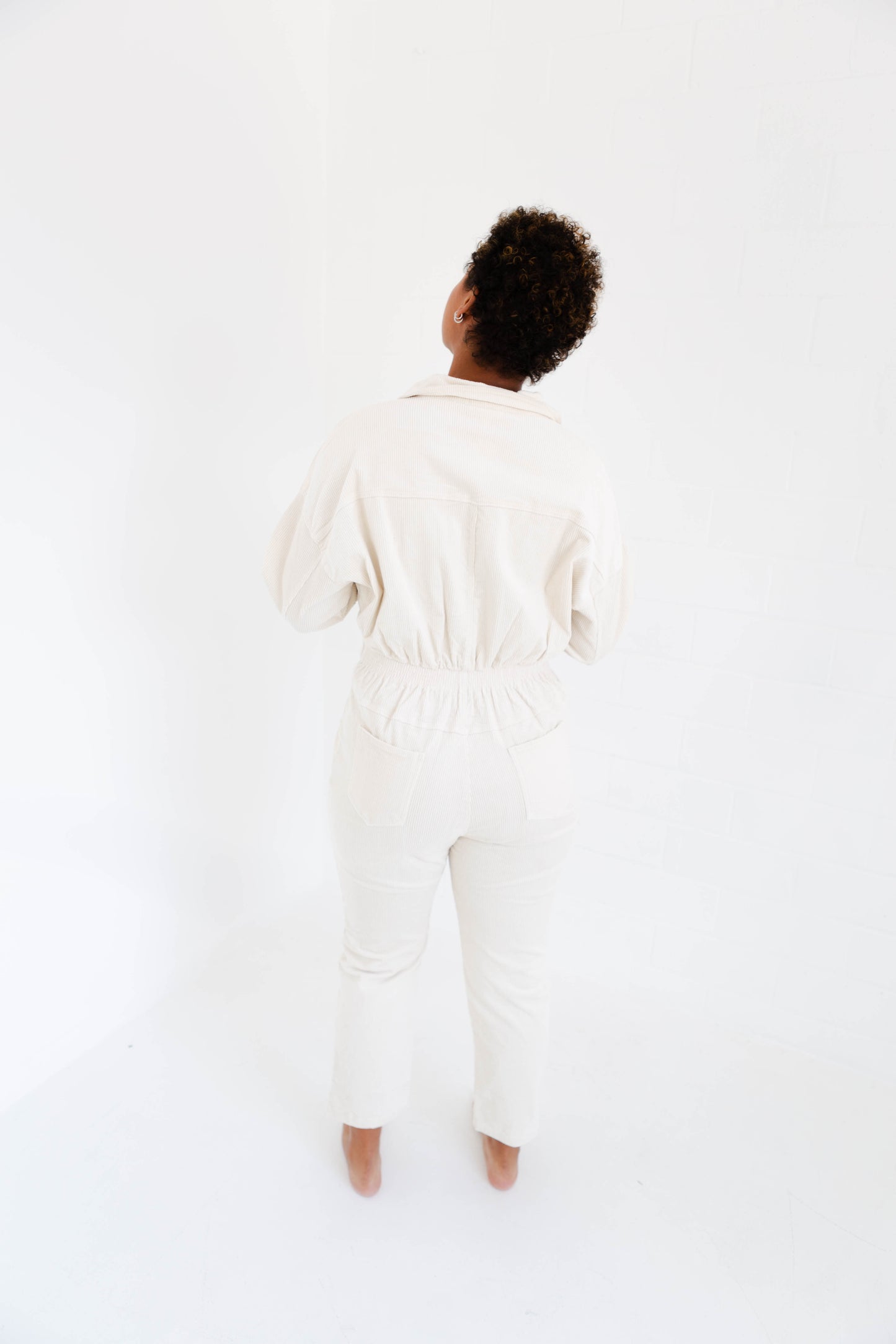 Cream Utility Jumpsuit