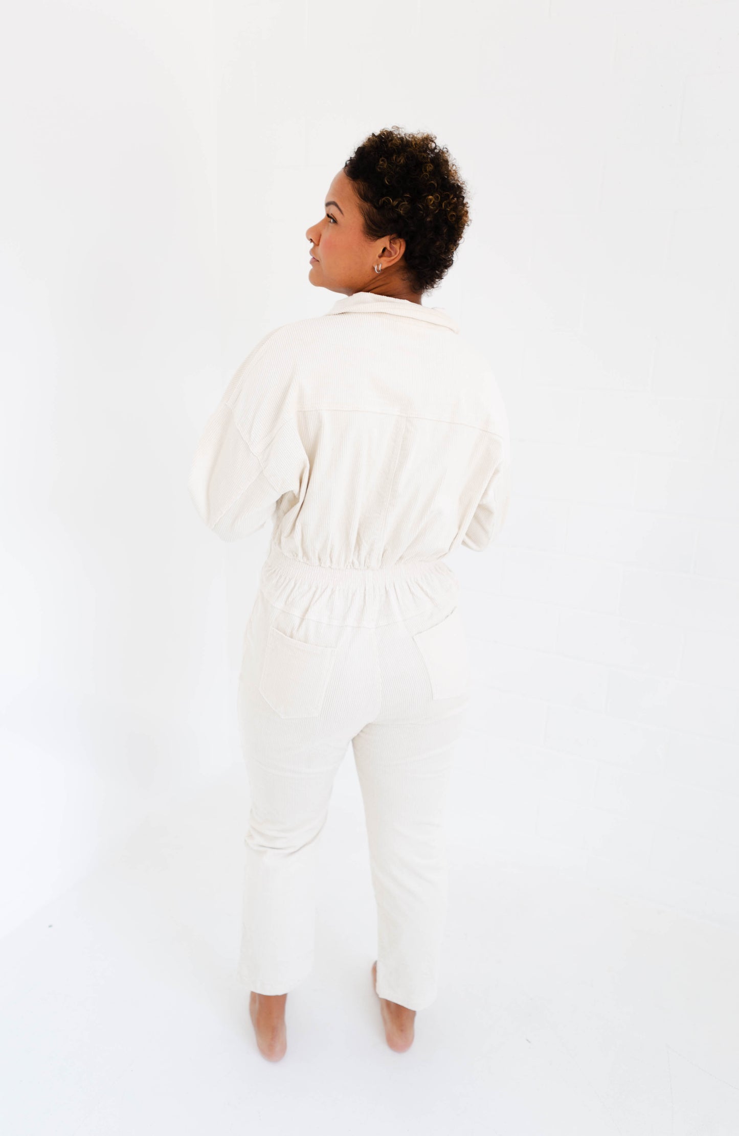 Cream Utility Jumpsuit