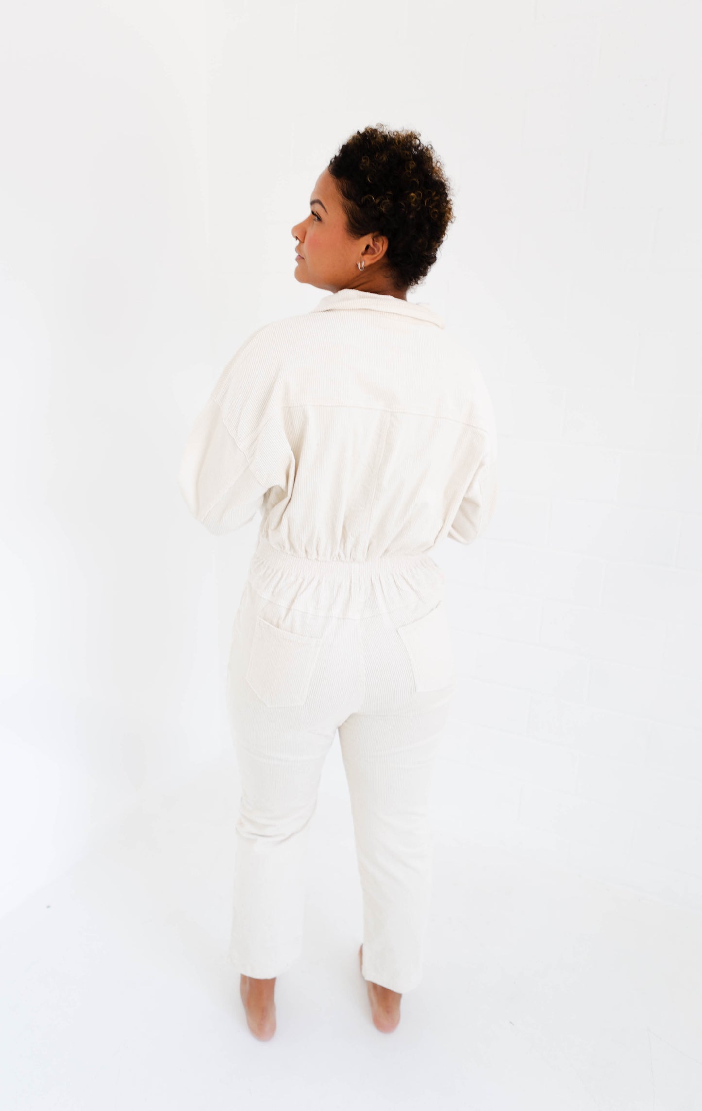 Cream Utility Jumpsuit